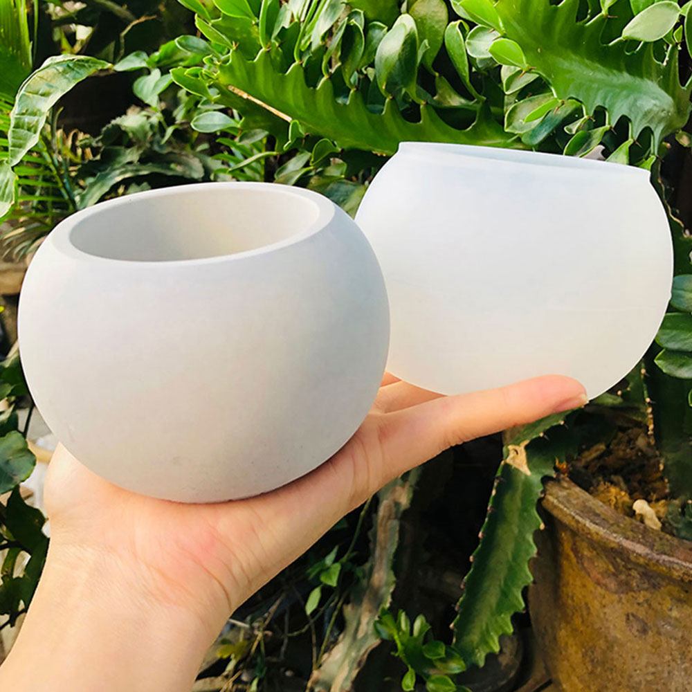 Ceramic Candle Vessel - Spherical Flowerpot Silicone Mold DIY Candle