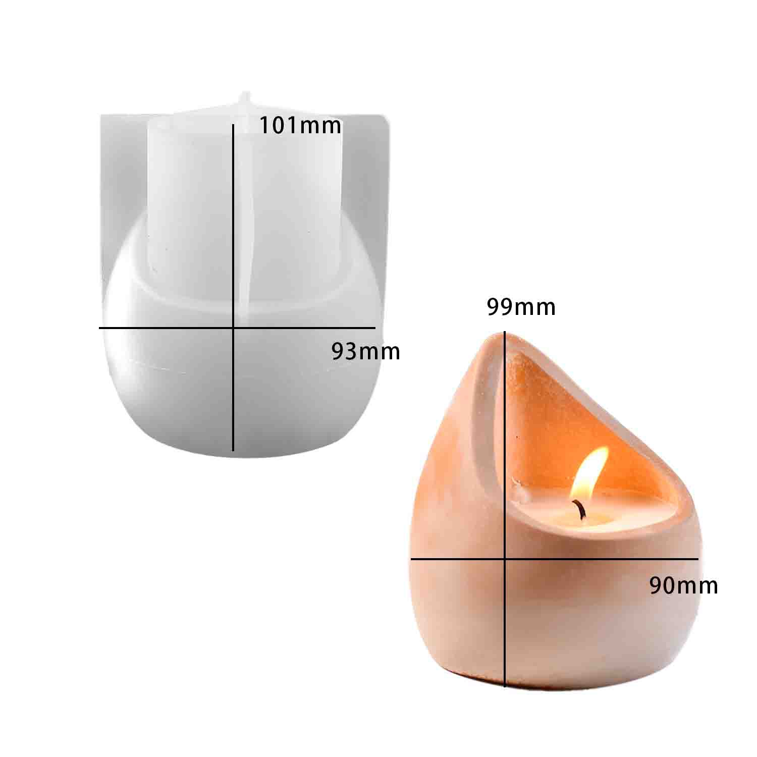 Ceramic Candle Vessel - DIY epoxy resin mold water drop