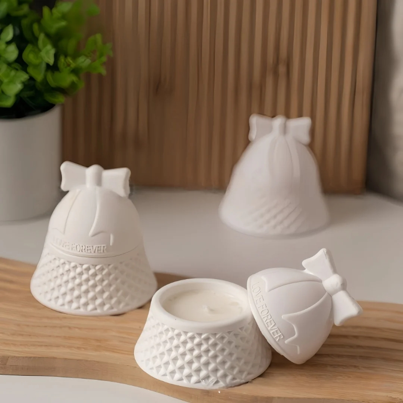 Ceramic Candle Vessel - Christmas Bell Shaped Silicone Mold For