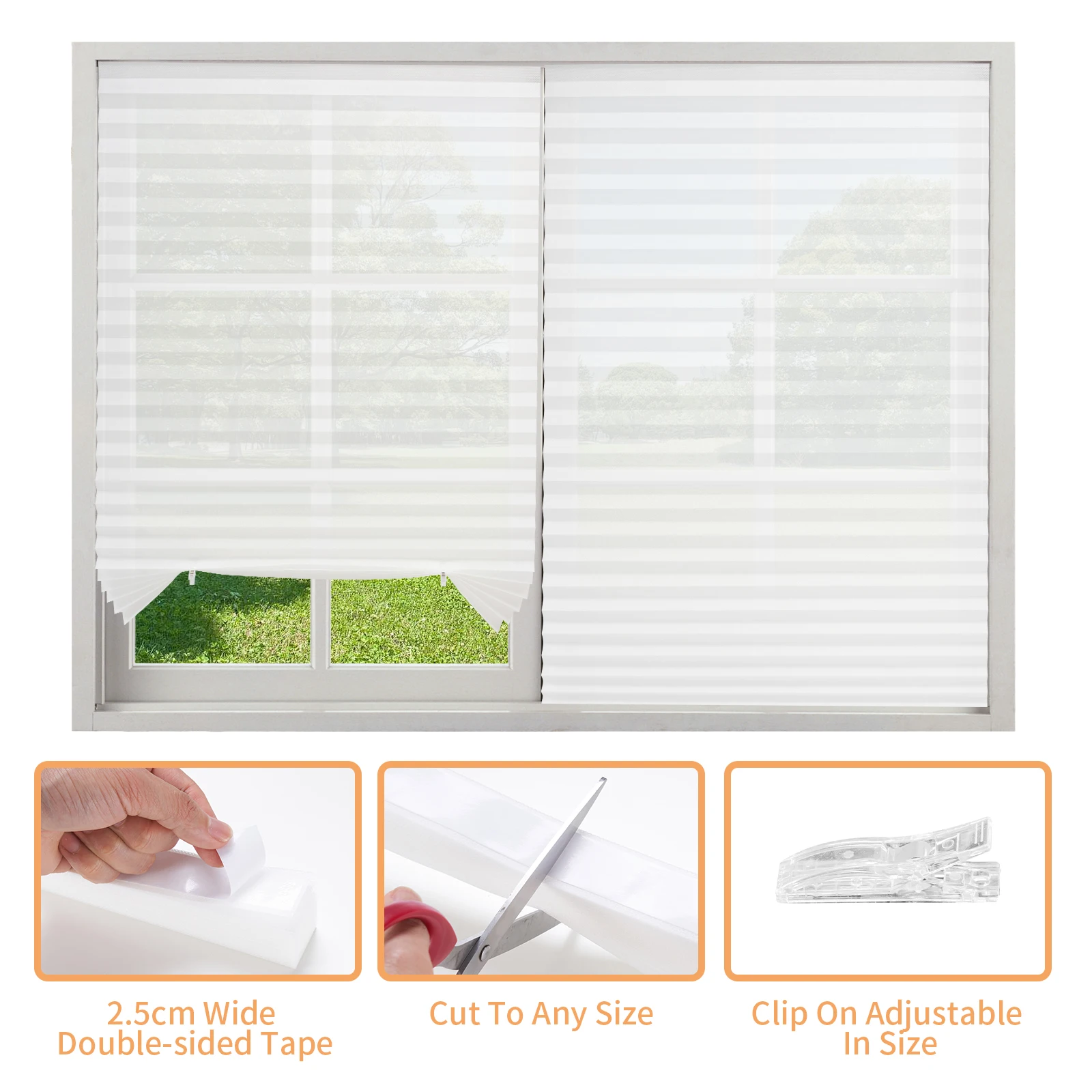 Pleated Window Blinds Temporar - Linen Roller Blind recension och pris