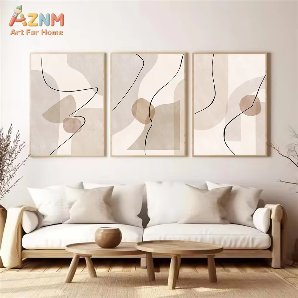 Abstract Beige Geometry Line W - Interior Design Modern recension och pris