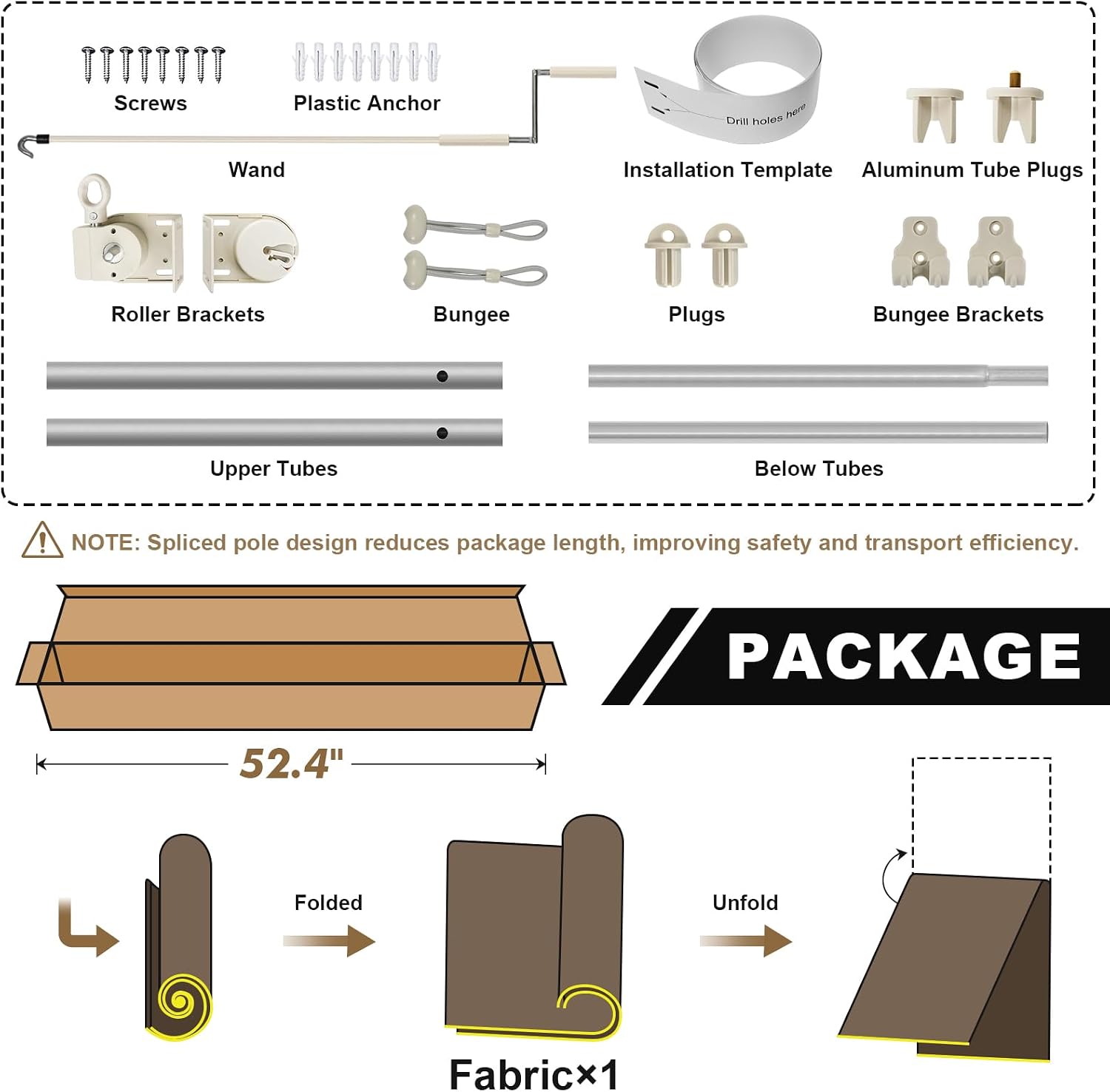 Outdoor Roller Shade 8' W x 6' - Linen Roller Blind recension och pris