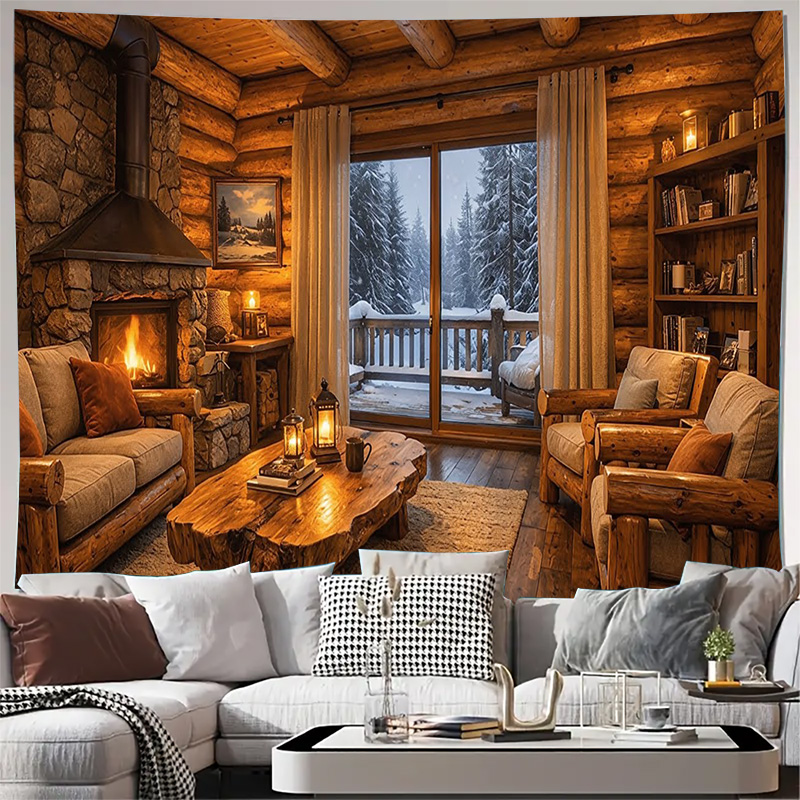 Cozy Wooden Cabin Fireplace In - Interior Design Modern recension och pris