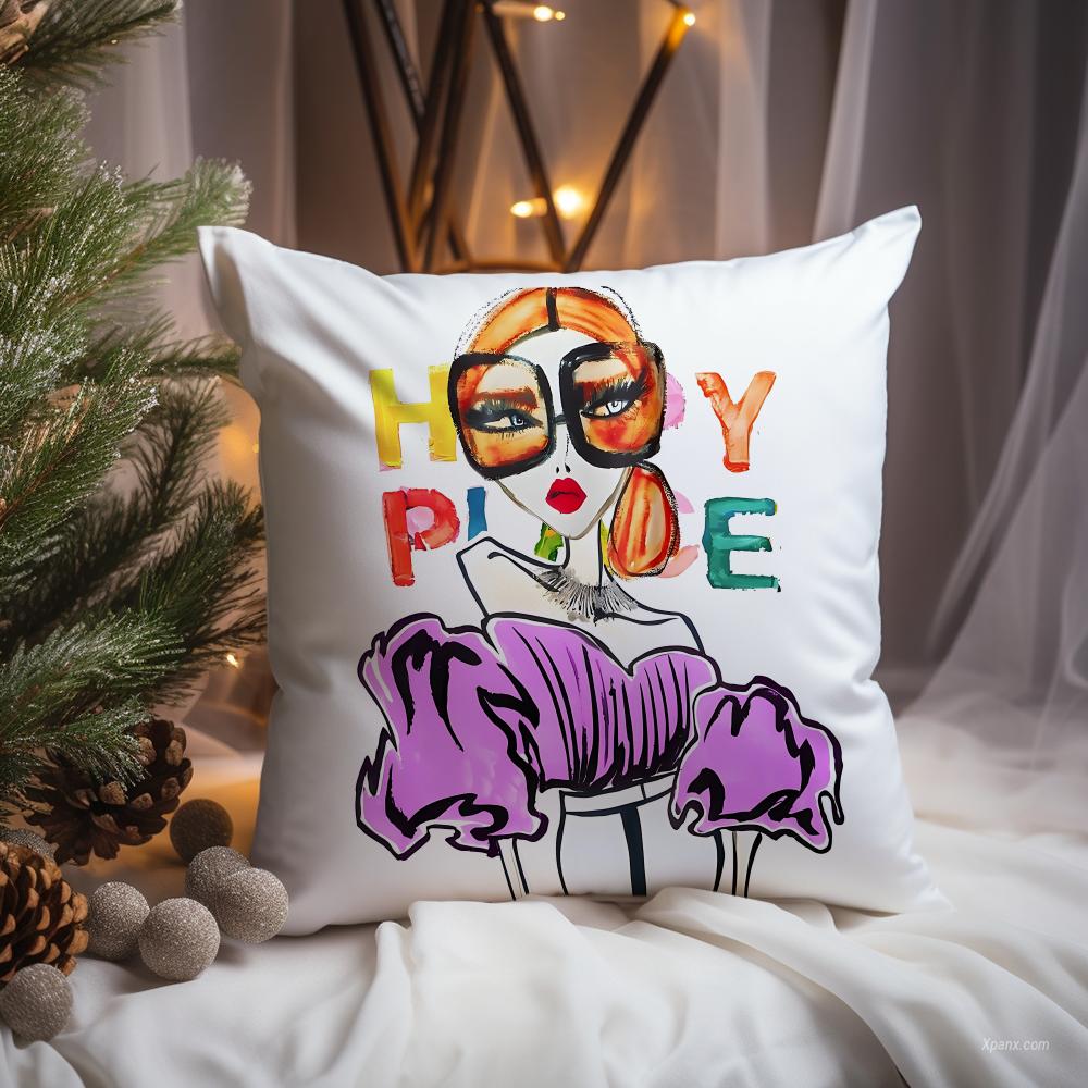 Chic Lady Illustration Cushion - Interior Design Illustration recension och pris