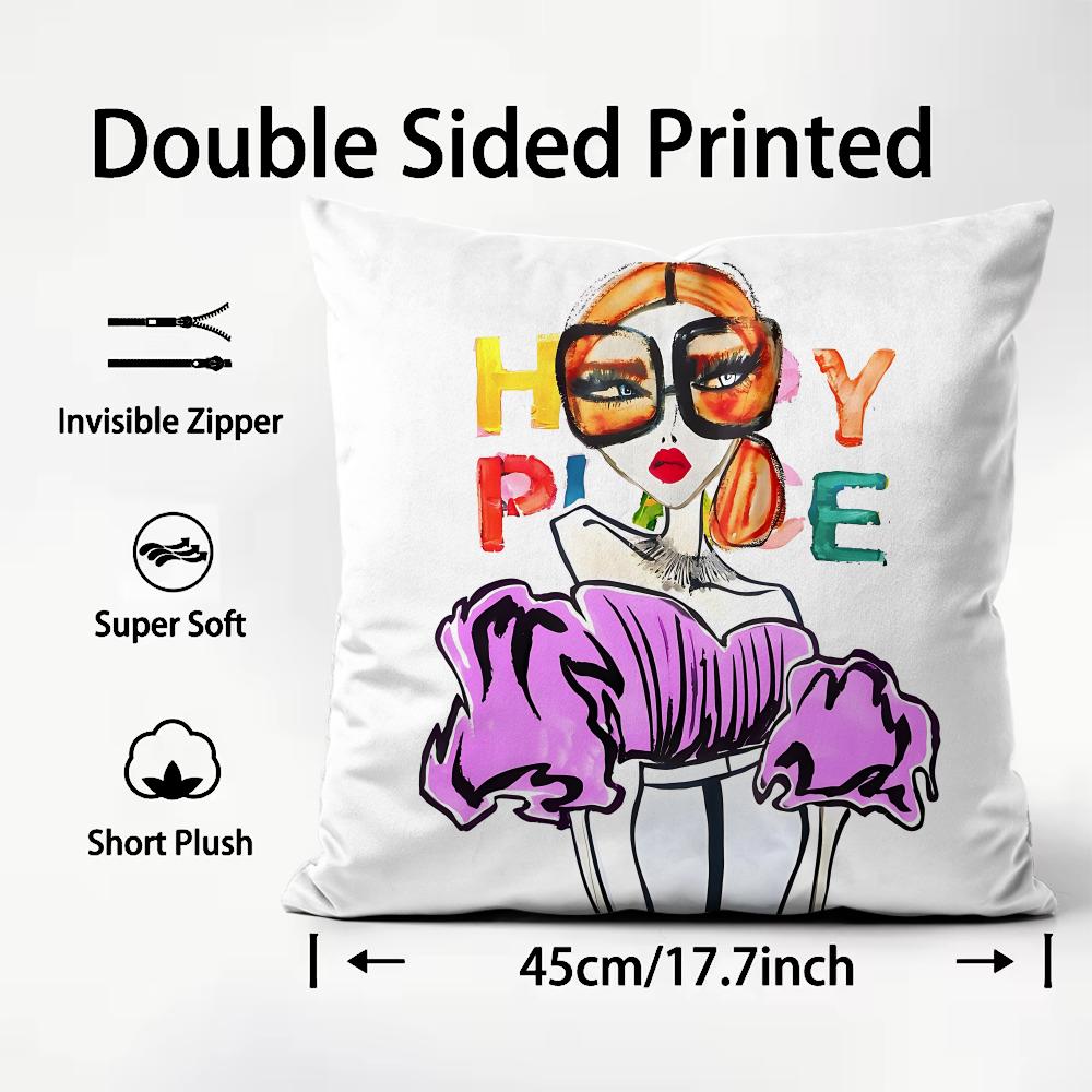 Chic Lady Illustration Cushion - Interior Design Illustration recension och pris