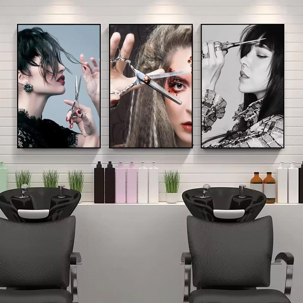 Modern Hair Salon HD Wall Art  - Interior Design Illustration recension och pris