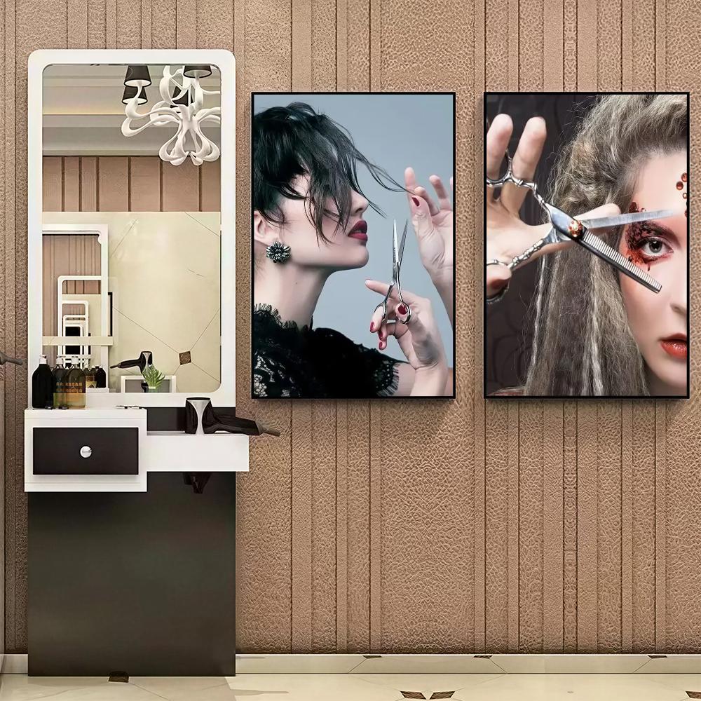 Modern Hair Salon HD Wall Art  - Interior Design Illustration recension och pris