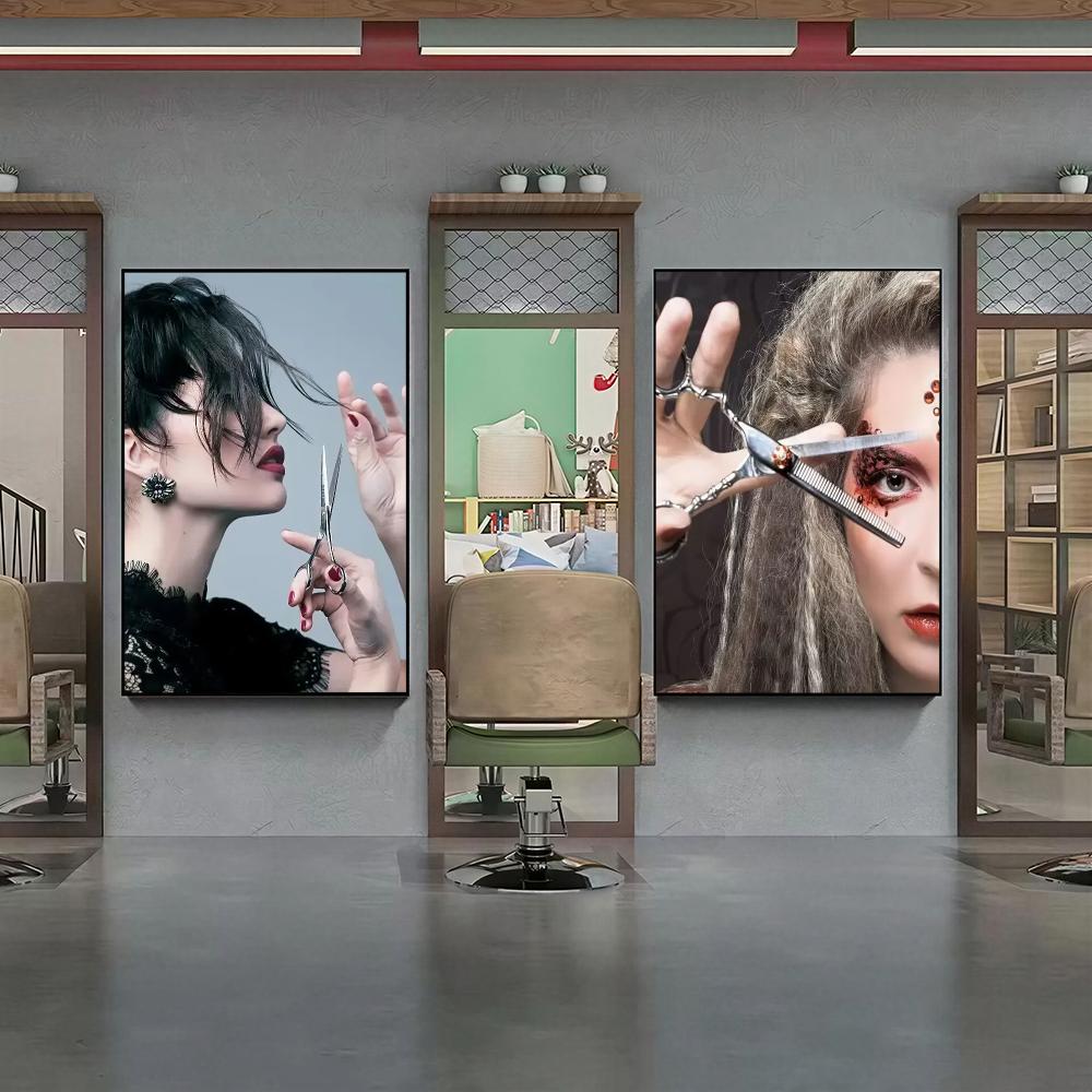 Modern Hair Salon HD Wall Art  - Interior Design Illustration recension och pris