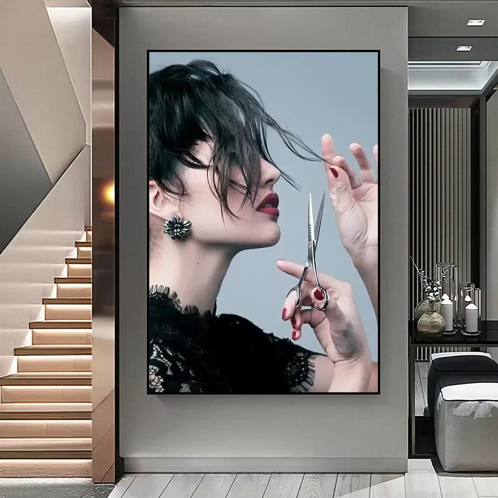 Modern Hair Salon HD Wall Art  - Interior Design Illustration recension och pris
