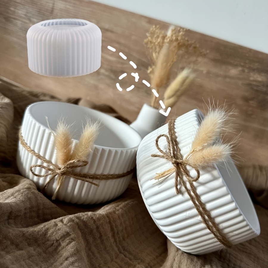 Resin Mold Large Striped Stora - Ceramic Candle Vessel recension och pris