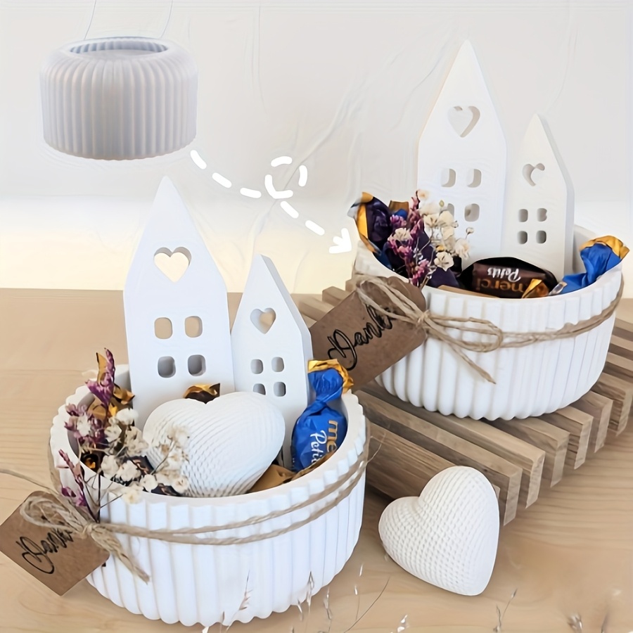 Resin Mold Large Striped Stora - Ceramic Candle Vessel recension och pris