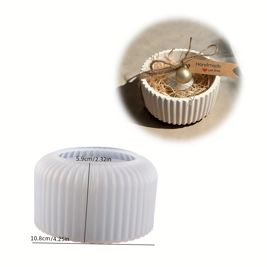 Resin Mold Large Striped Stora - Ceramic Candle Vessel recension och pris