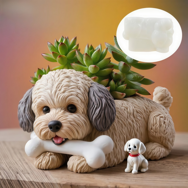 Cute dog bone shape succulent  - Ceramic Candle Vessel recension och pris