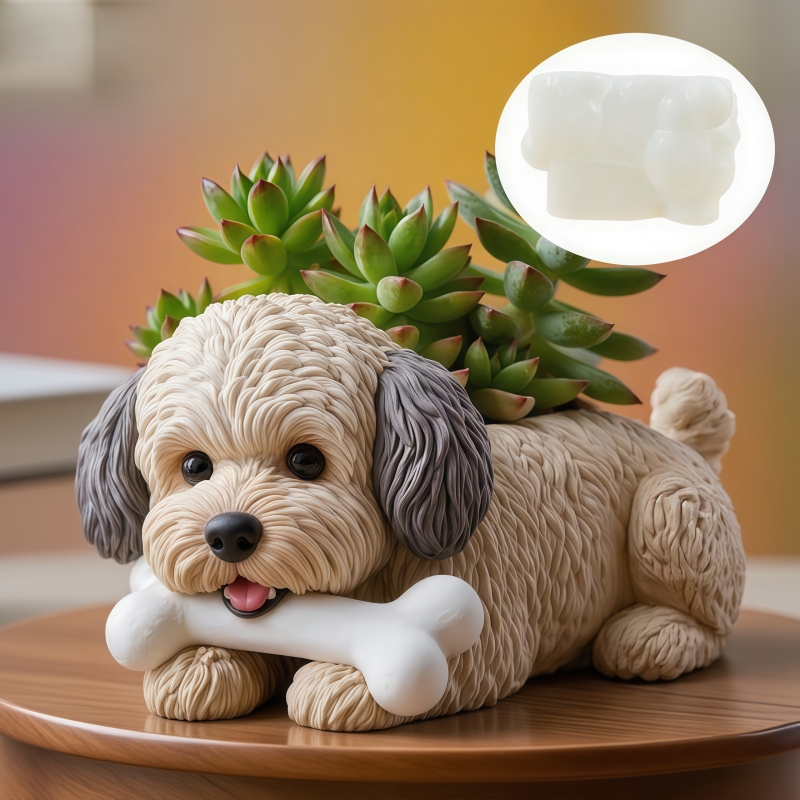 Cute dog bone shape succulent  - Ceramic Candle Vessel recension och pris