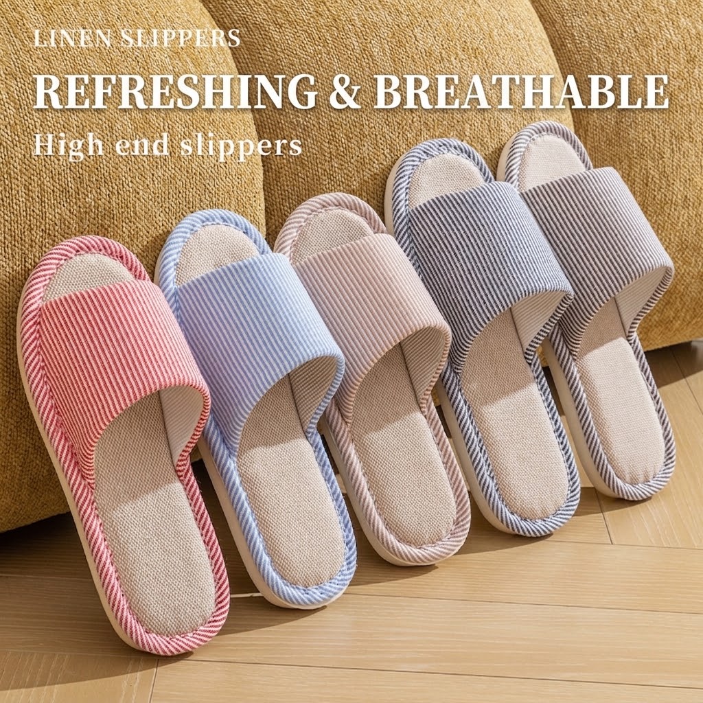 Breathable Flax Linen Slippers - Linen Roller Blind recension och pris