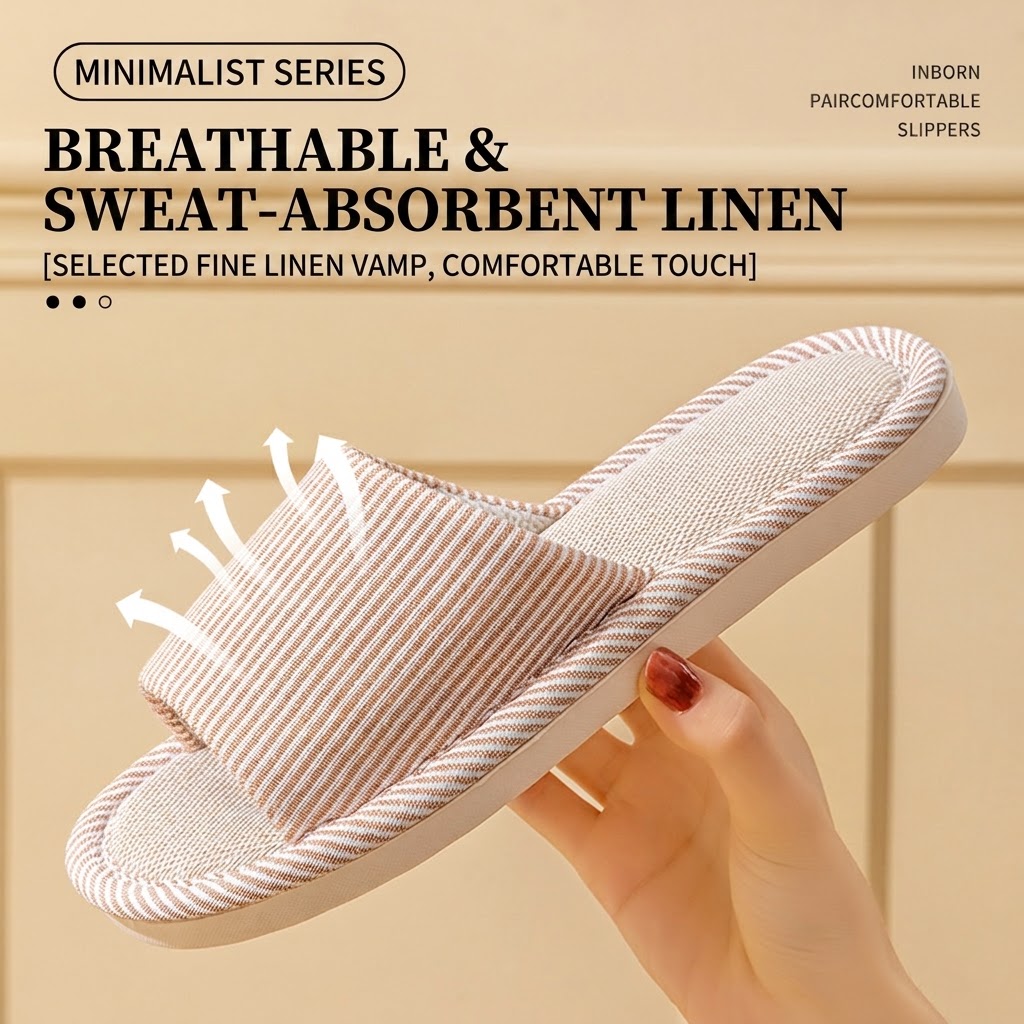 Breathable Flax Linen Slippers - Linen Roller Blind recension och pris