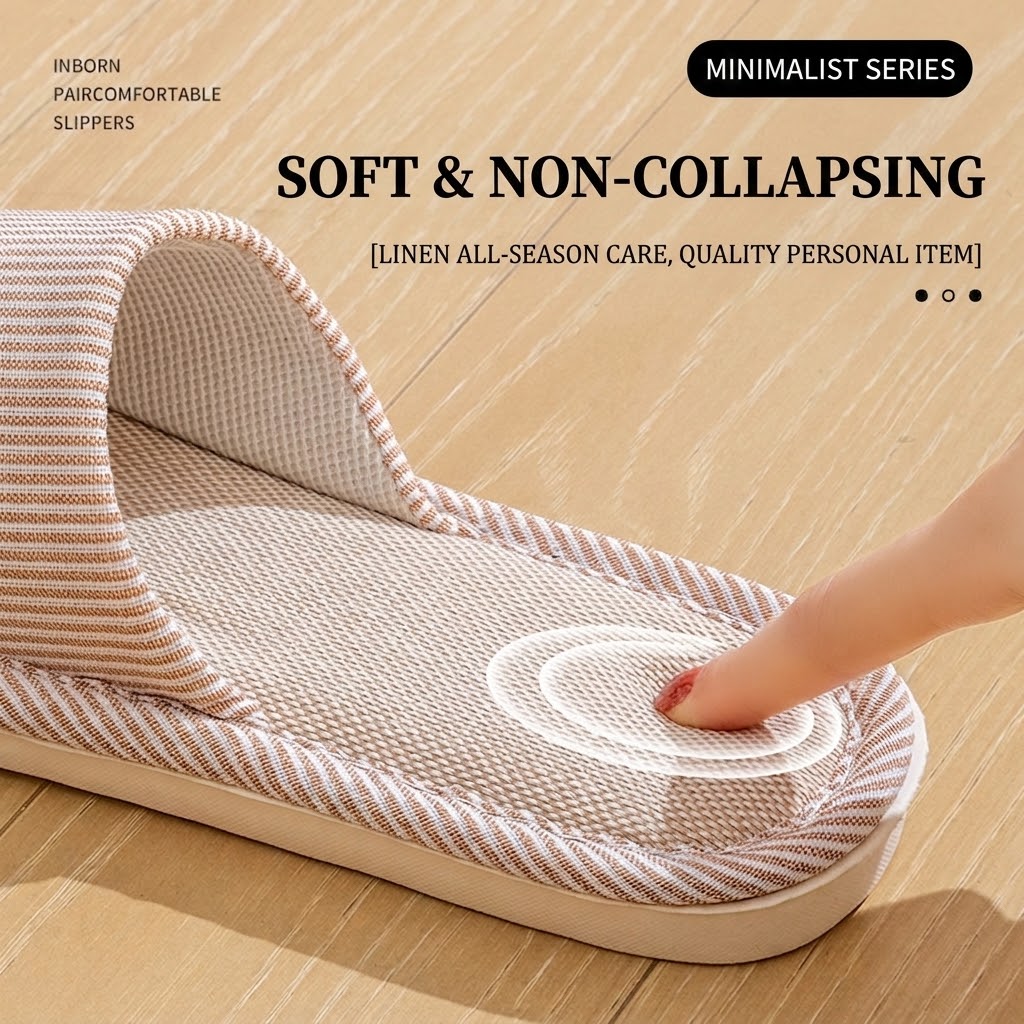 Breathable Flax Linen Slippers - Linen Roller Blind recension och pris