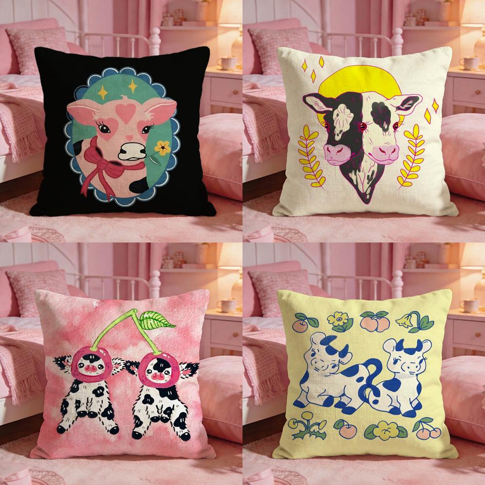 Cute Cow Illustration Cushion  - Interior Design Illustration recension och pris