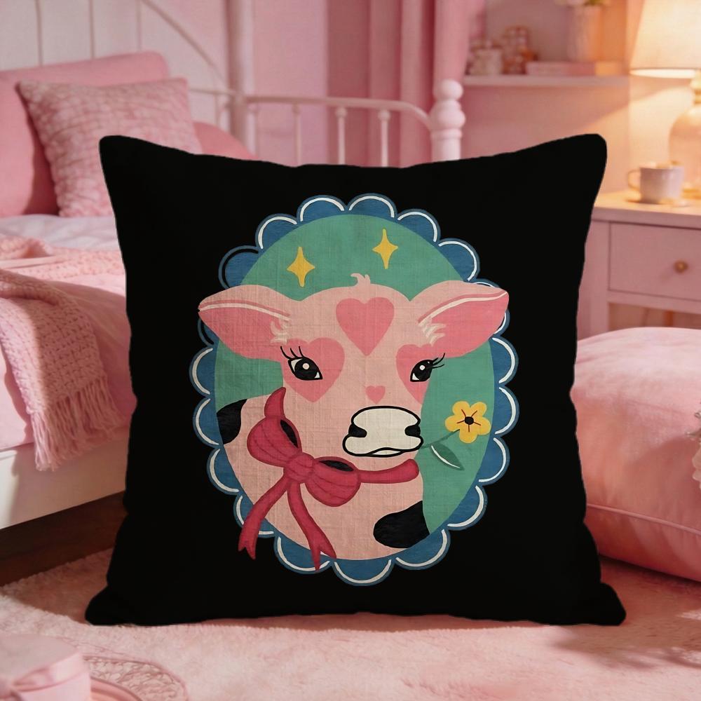 Cute Cow Illustration Cushion  - Interior Design Illustration recension och pris